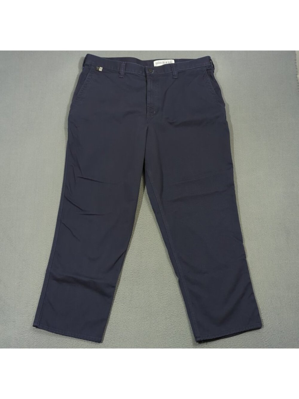 Carhartt FR Pants Mens 40x30 Navy Blue Twill Cotton CAT 2 Welder Workwear 371-20